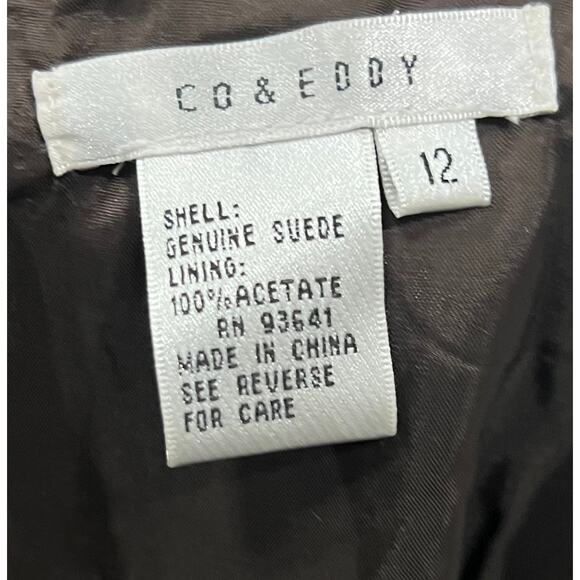 Co & Eddy Women's Suede Jacket Shirt Copper Bronze Metallic Snap Buttons Sz 12 - Picture 8 of 8
